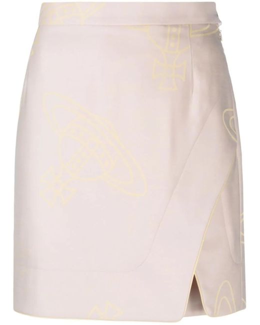 Vivienne Westwood Pink Rita Orb-Print Wrap Skirt