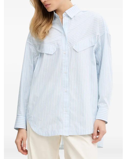 Boss Blue Striped Pocket Shirt