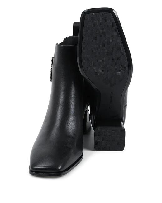 Karl Lagerfeld Black 60Mm Kayla Square-Heel Ankle Boots