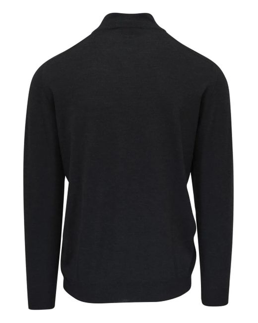 Fedeli Black Virgin-Wool Sweater for men