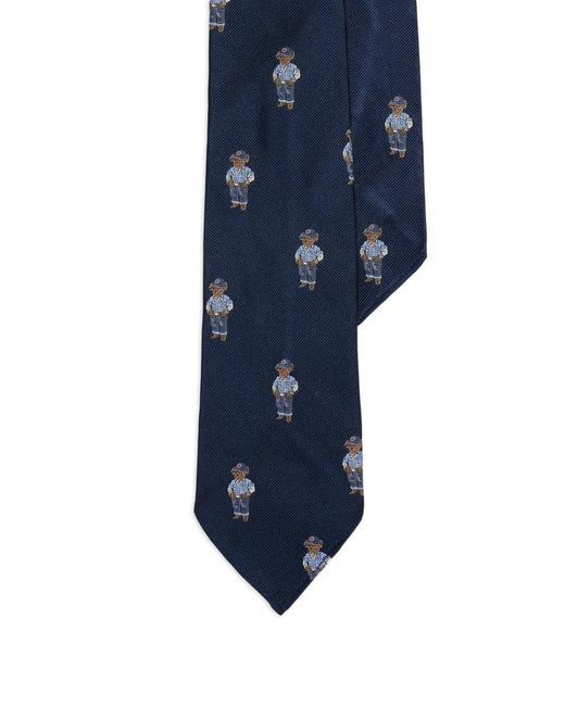 Polo Ralph Lauren Blue Polo Bear Silk Tie for men