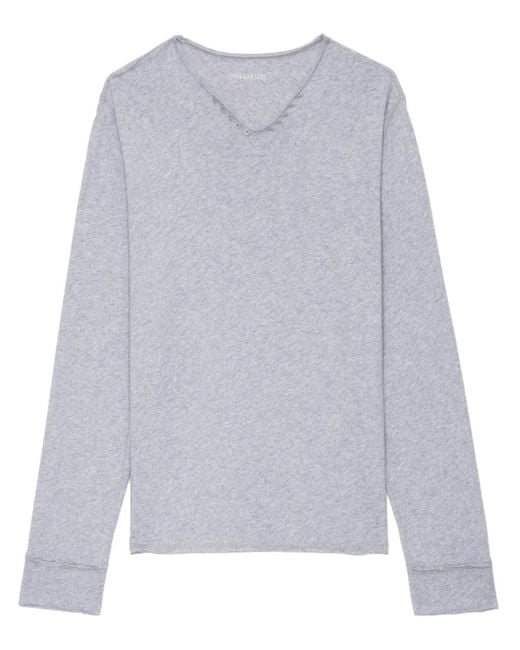 Zadig & Voltaire Monastir Long-Sleeve T-Shirt in Grey for