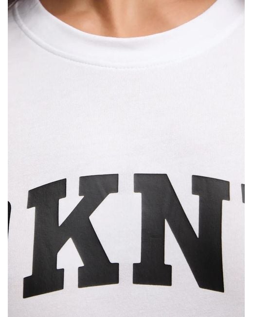 DKNY White Long-sleeve Plaid Pajama Set