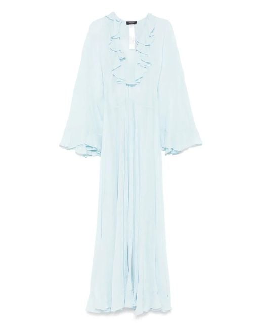 Abito Lungo Con Ruches di Twinset in Blue
