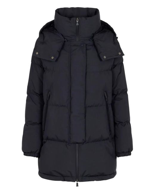 Herno Blue Hooded Puffer Coat