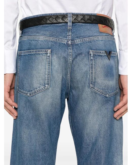 Valentino Garavani Blue Logo-Patch Jeans for men