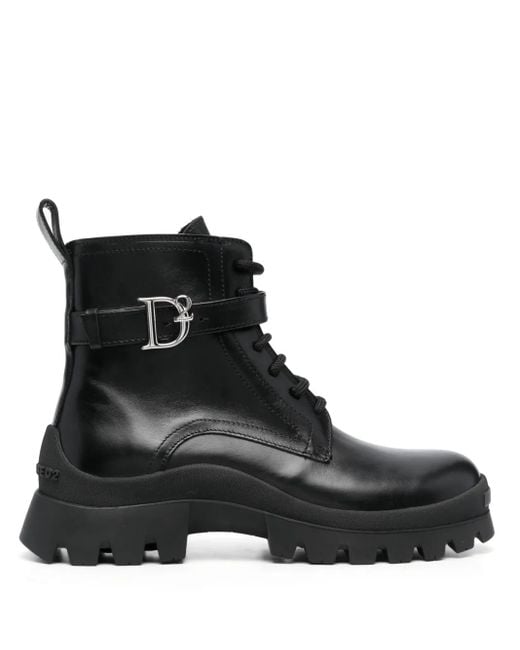 Bottines En Cuir À Boucle Logo DSquared² en coloris Black