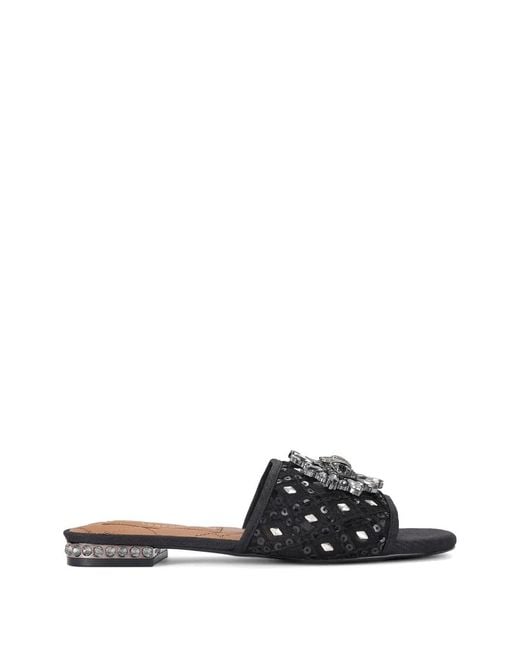 Kurt Geiger White Chelsea Crystal Eagle Head Sandals