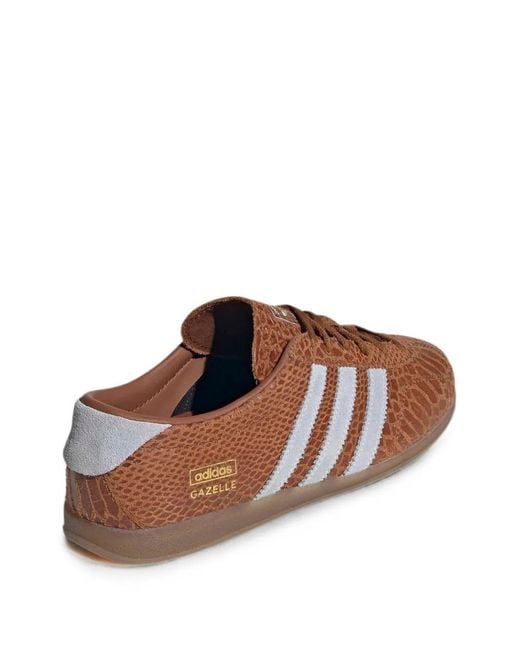 Adidas Brown Gazelle Snakeskin-Effect Sneakers