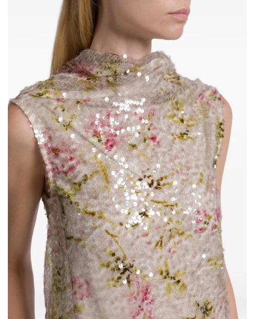 Alberta Ferretti Gray Printed Sequins Shirt