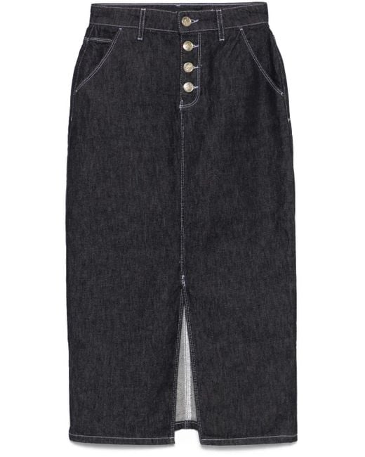Jupe En Jean À Coupe Mi-Longue Karl Lagerfeld en coloris Black
