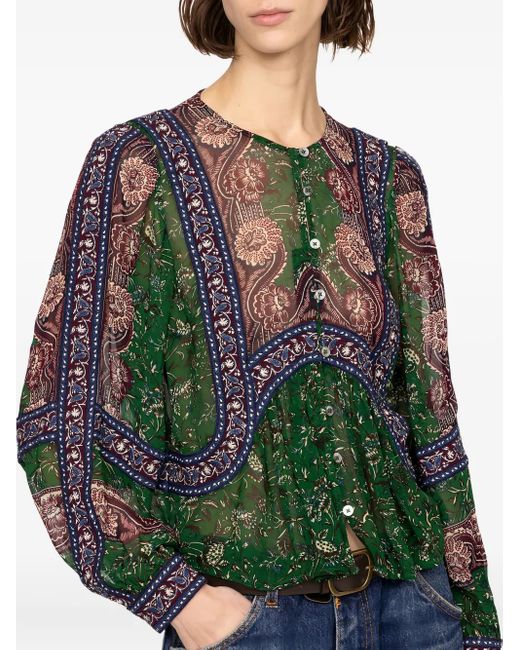 Sea Melba Blouse Met Lange Mouwen in het Green