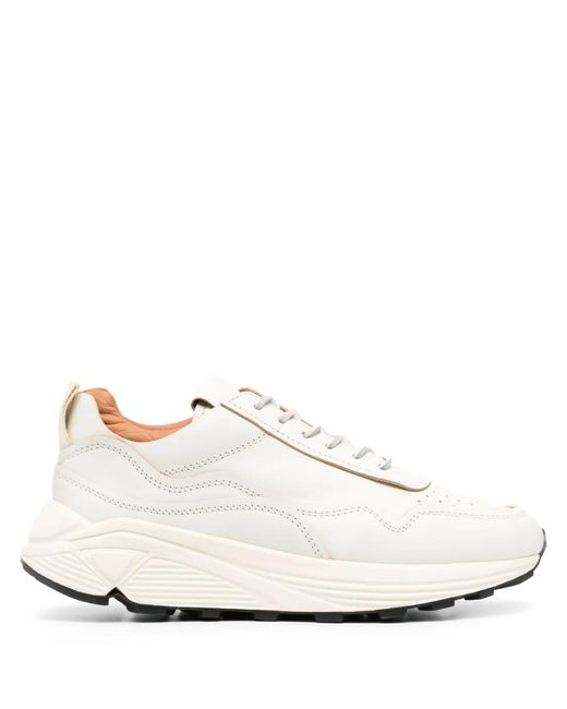 Buttero White Vinci Low-Top Leather Sneakers for men