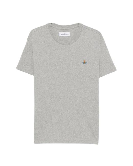Vivienne Westwood Gray Orb-Embroidered T-Shirt for men