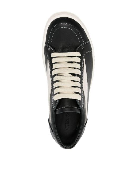 Rick Owens Black Lace-up Leather Sneakers