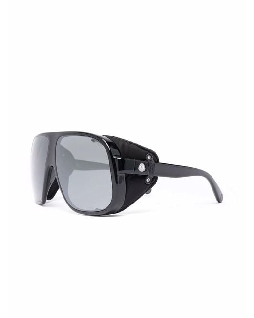 Moncler Black Diffractor Pilot-Frame Sunglasses