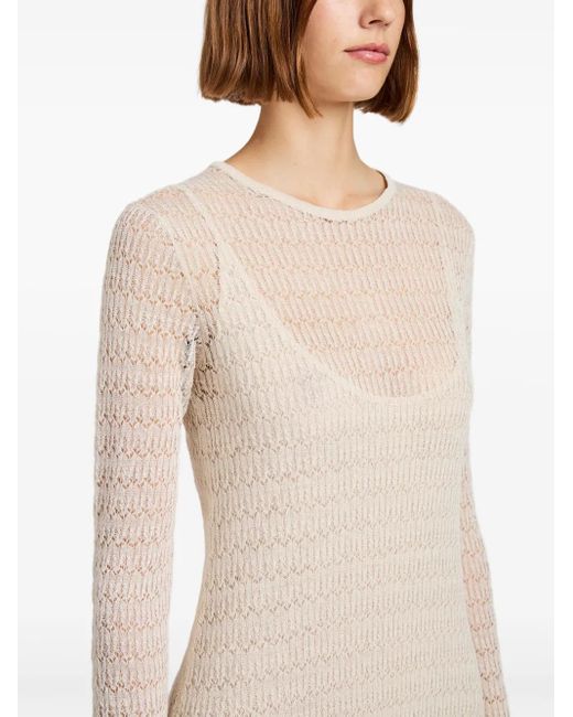 Proenza Schouler Natural Langärmeliges Strickkleid