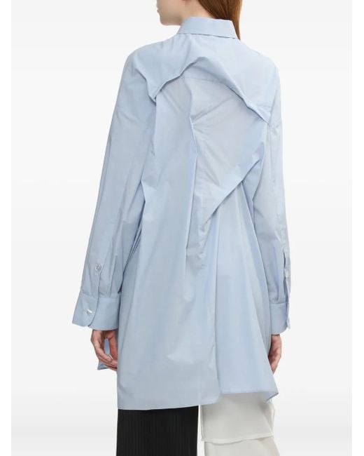 Enfold Blue Draped-Back Shirt