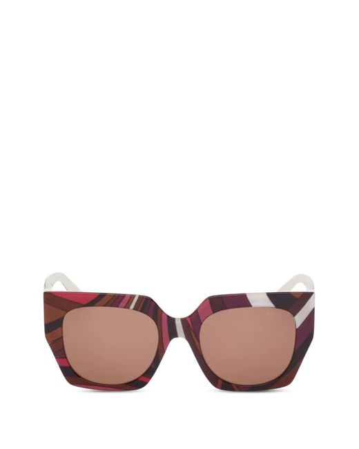 Emilio Pucci Pink Geometric-Frame Sunglasses