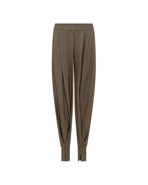 ANDAMANE Natural Renee Button-Cuff Tapered Trousers