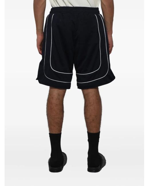 Rhude Black Collegiate Logo-Print Mesh Shorts for men