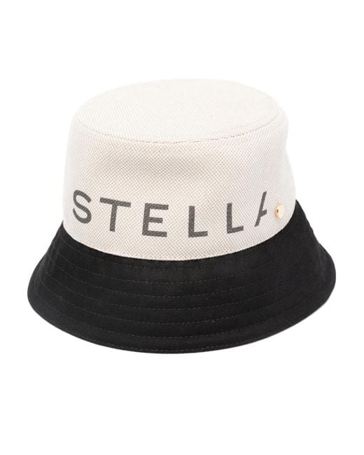 Stella McCartney Black Logo-Print Bucket Hat
