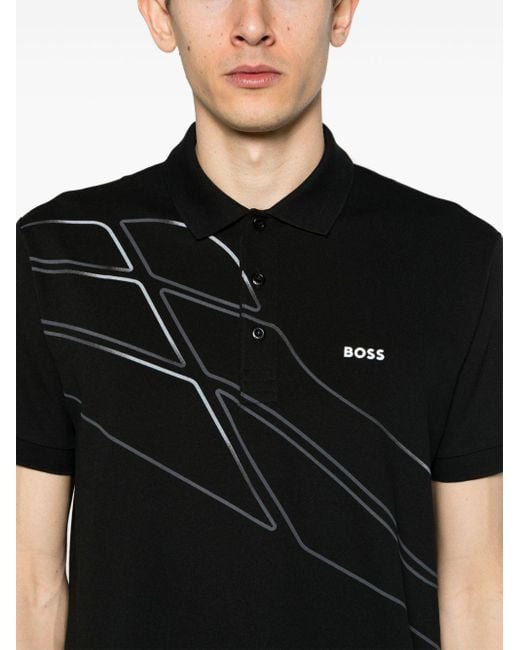 Boss Poloshirt Met Logo-applicatie in het Black voor heren
