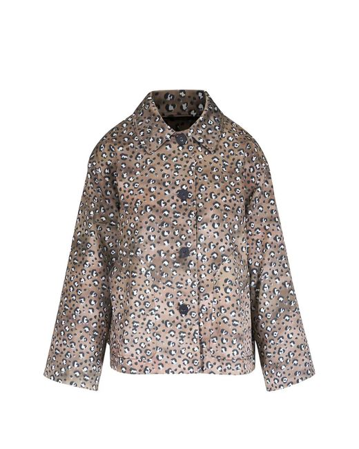 Lafayette 148 New York Brown Leopard-Print Jacket