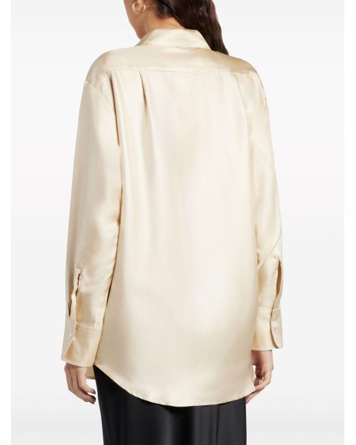 BITE STUDIOS White Rose-print Silk-satin Shirt