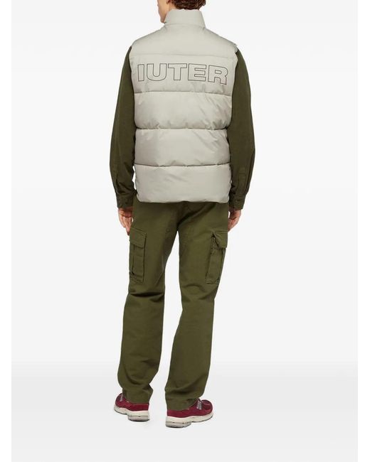 Iuter Gray Button-Up Puff Vest for men