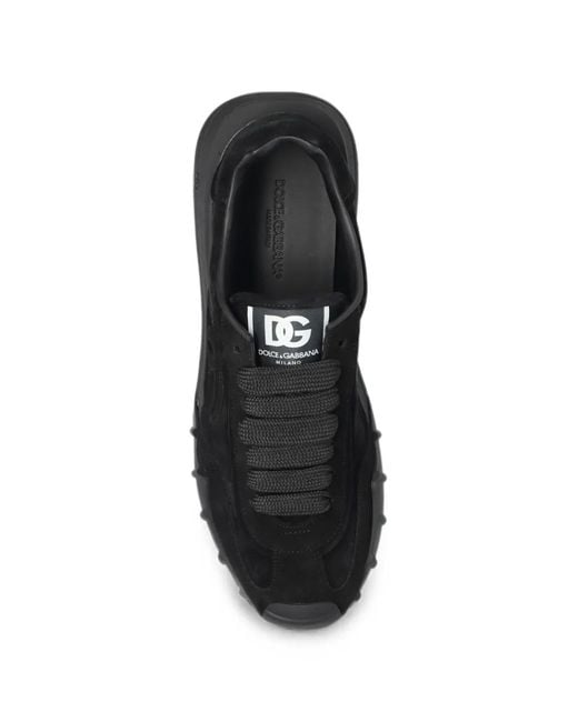 Dolce & Gabbana Black Dg Athletic Logo-Patch Sneakers for men