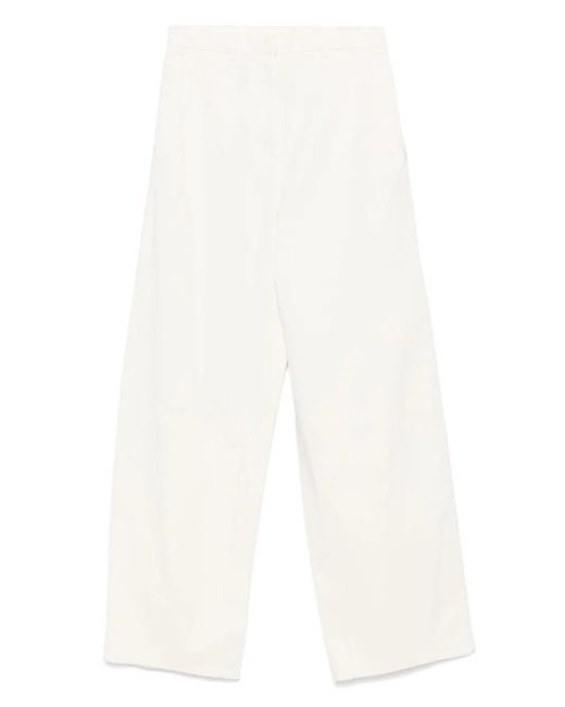 N°21 White Twill-Weave Trousers