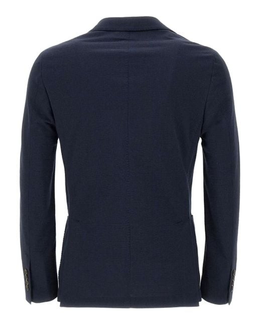 Eleventy Blue Single-Breasted Blazer for men