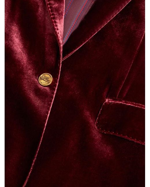Etro Red Viscose-Silk Chic Outerwear Jacket