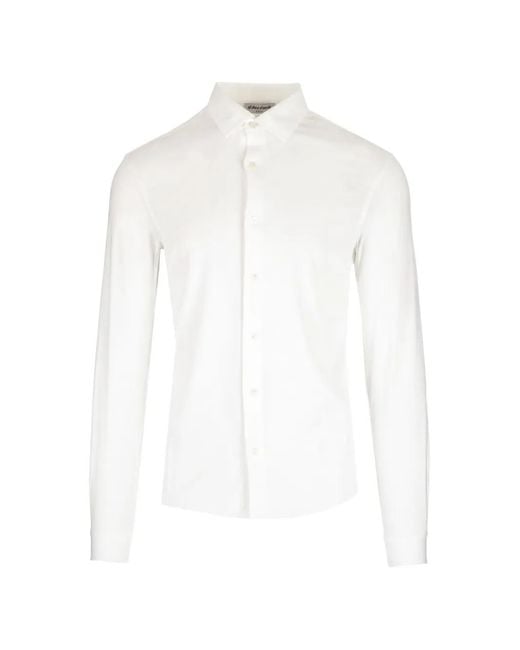 Al Duca D'aosta White Long-Sleeve Cotton Shirt for men