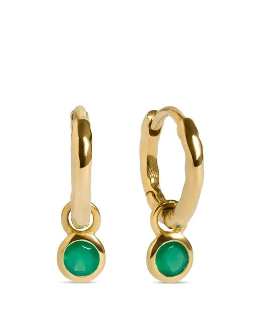 Monica Vinader Metallic Onyx-Pendant Hoop Earrings