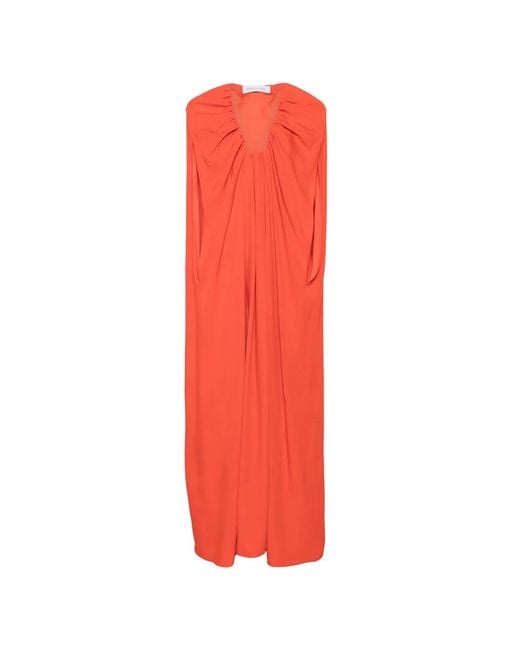 Raquel Diniz Red New Emilia Draped Halterneck Maxi Dress