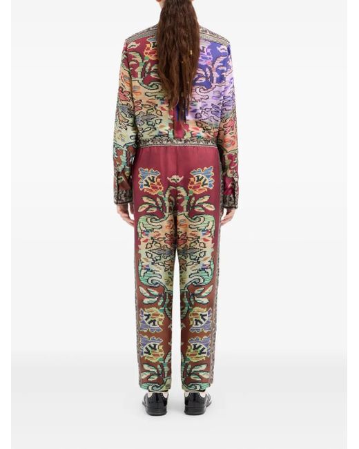 Pierre Louis Mascia Blue All-Over Print Trousers