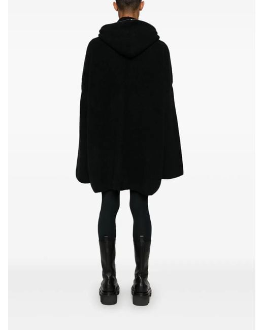 メンズ Rick Owens ドロップショルダー フーデッドジャケット Black