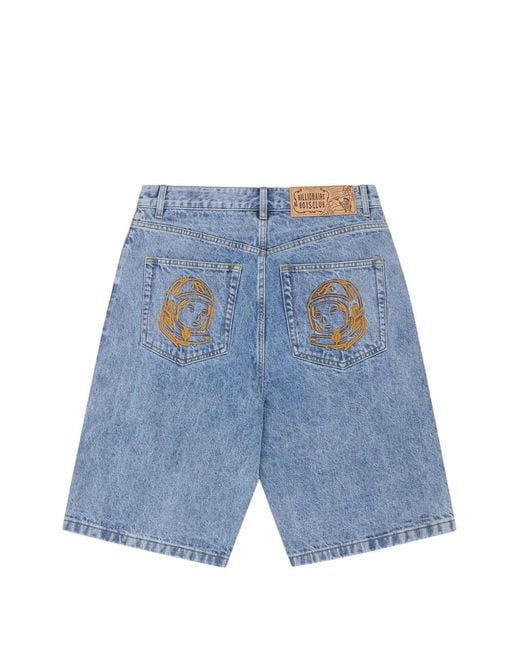 BBCICECREAM Blue Embroidered Logo Denim Shorts for men