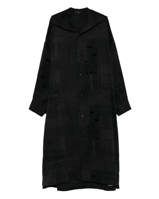 Y's Yohji Yamamoto Black Patterned Coat