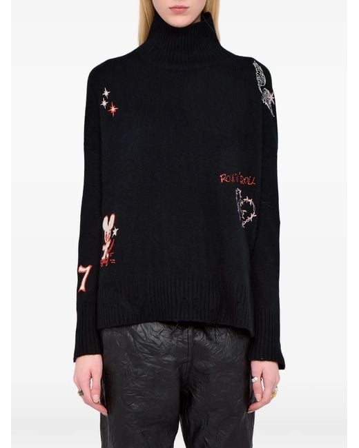 Zadig & Voltaire Black Bleeza Cashmere Sweater