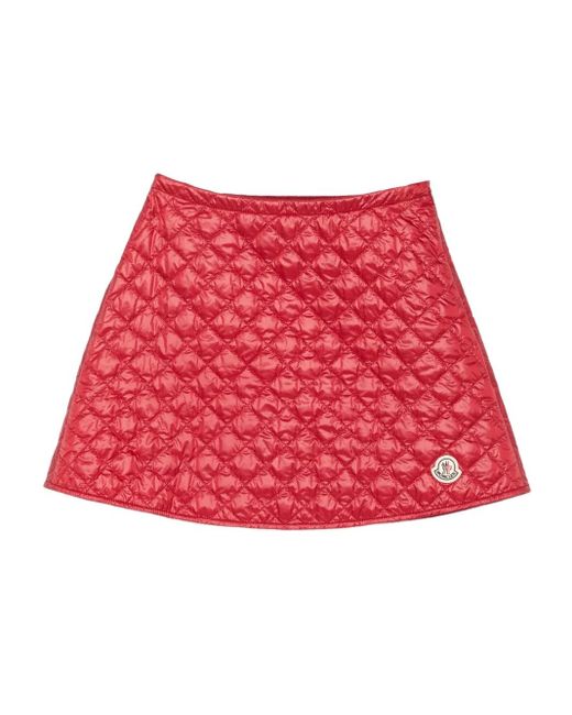 Moncler キルティング Aラインスカート Red