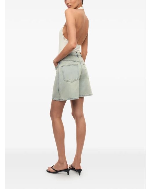12 STOREEZ Blue Flared Denim Shorts