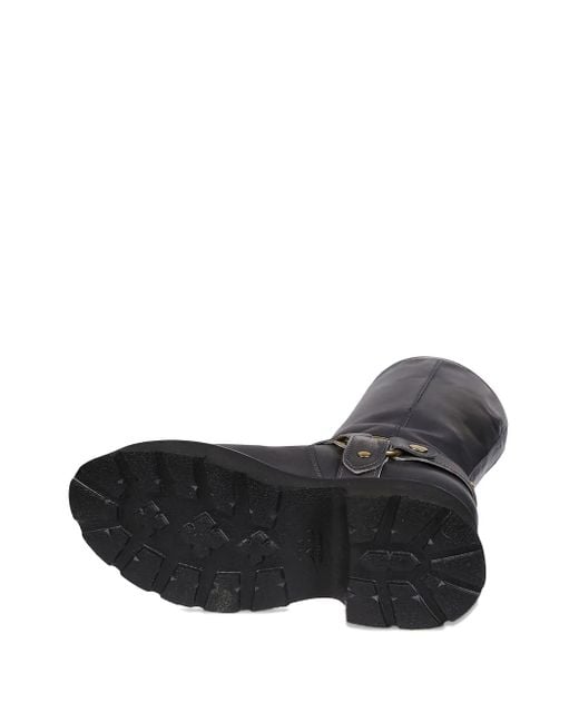 60mm buckle-strap platform boots N°21 de color Black