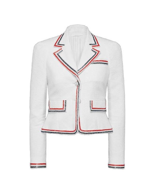 Thom Browne White Seersucker Jacket