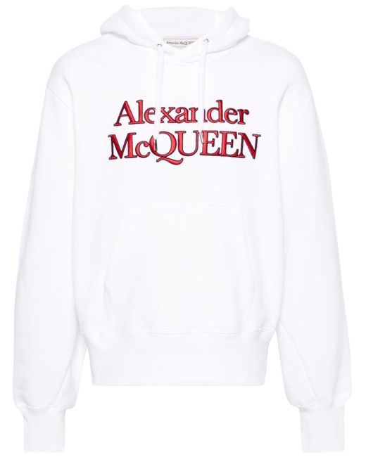 Alexander McQueen Hoodie mit Logo-Stickerei in White für Herren