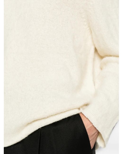 Diana Studio White Crew-Neck Knitted Sweater for men
