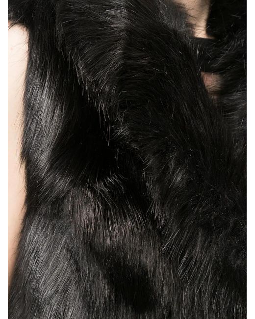 Unreal Fur Black Rose Premium Faux Fur Gilet