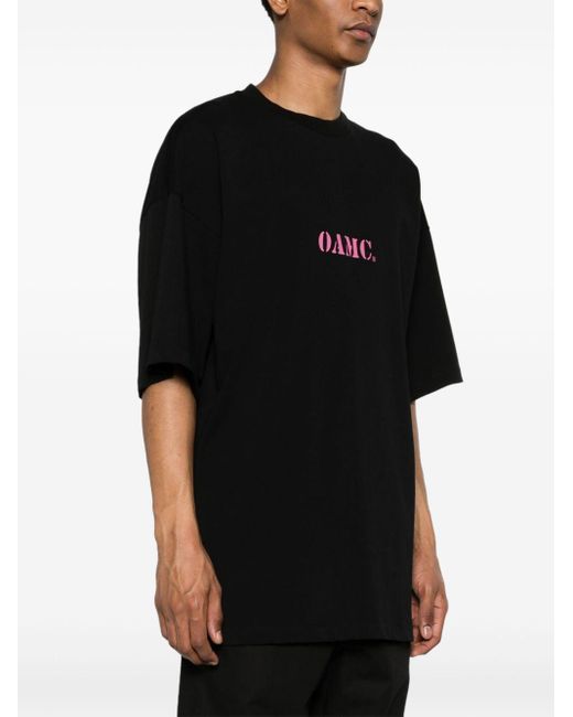 OAMC Black Logo-print Cotton T-shirt for men